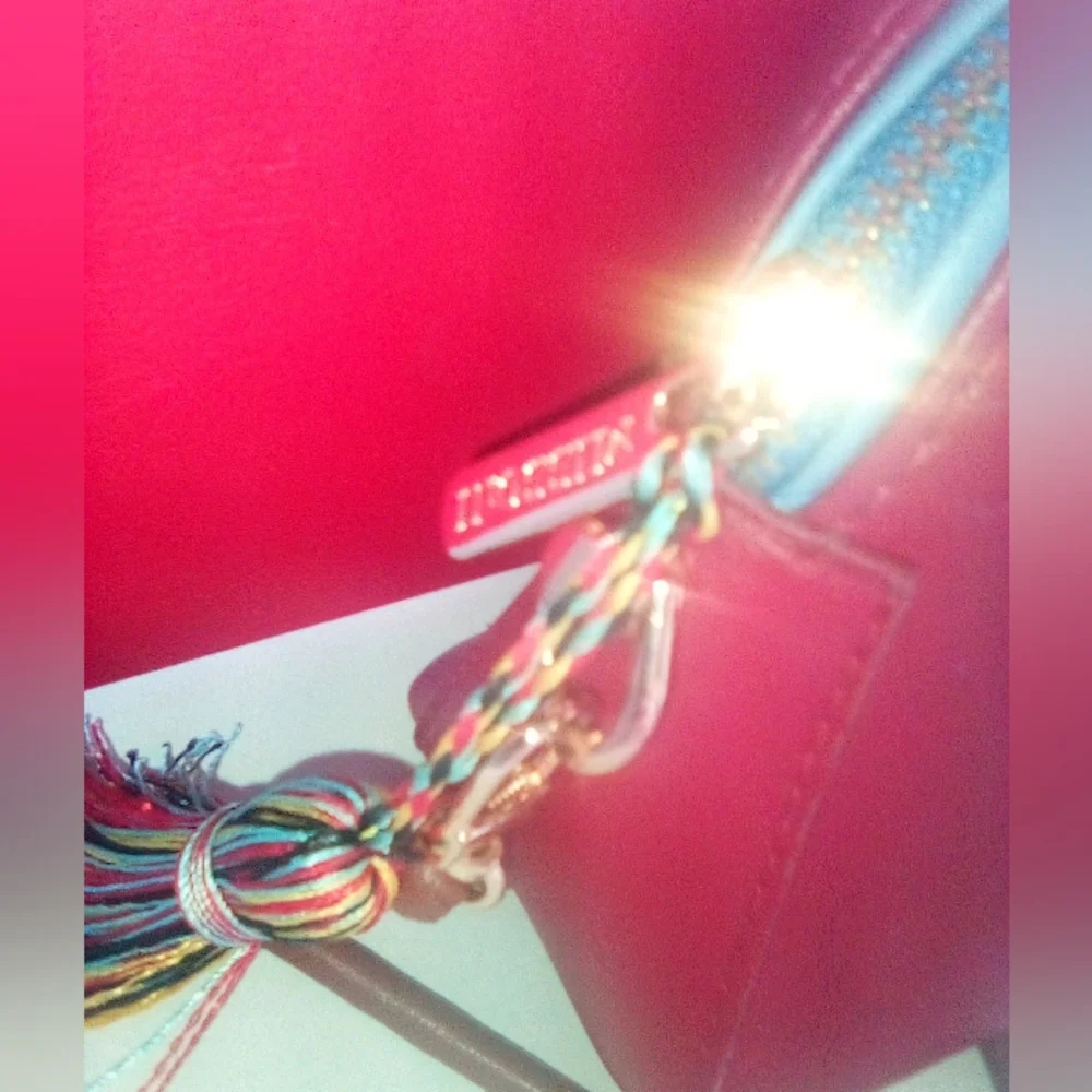 Red Leather Tassel Detail Crossbody Bag